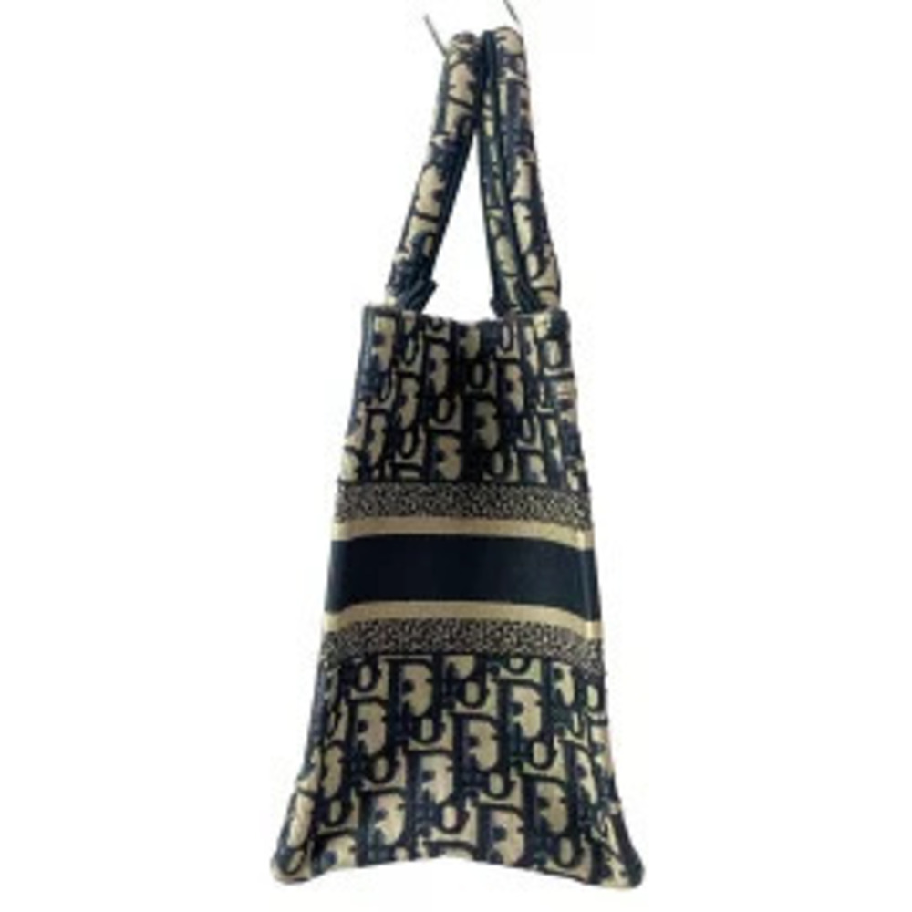 Christian Dior Book Tote Bag Ivory White Navy Blue